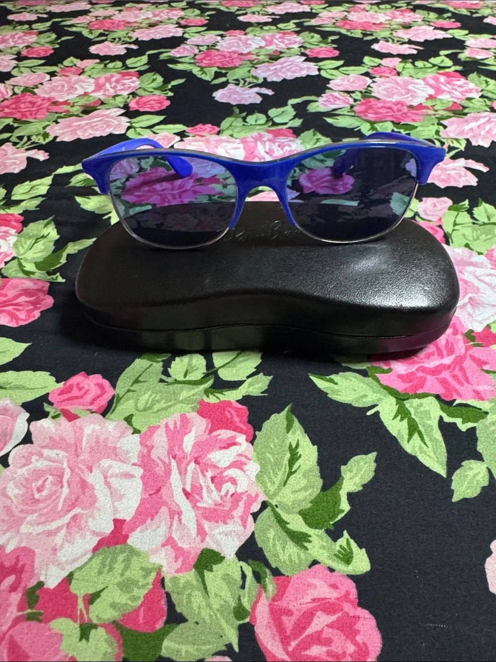 NEW Ray-Ban Blue Semi-Rimless Sunglasses with Blue Lenses